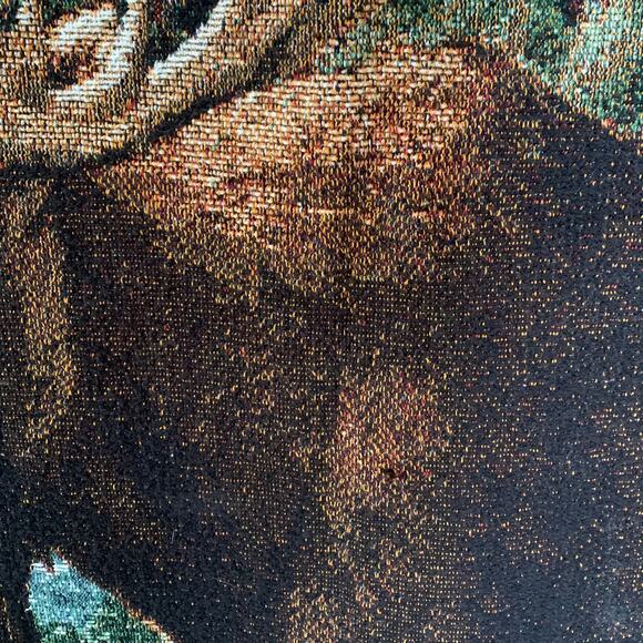 Moose Woven Tapestry Blanket Woods River Rocks Fringed Throw 50 x 68 - Picture 8 of 10